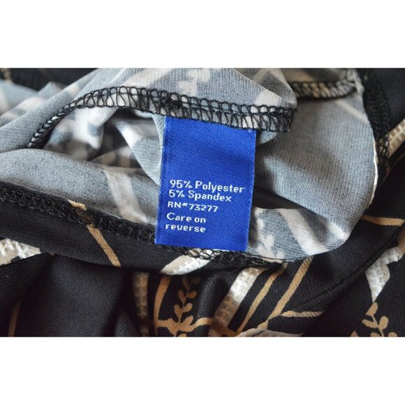 Apt. 9 Womens Black Tan Plaid A Line Dress Size L Polyester Spandex Blend - Picture 3 of 6